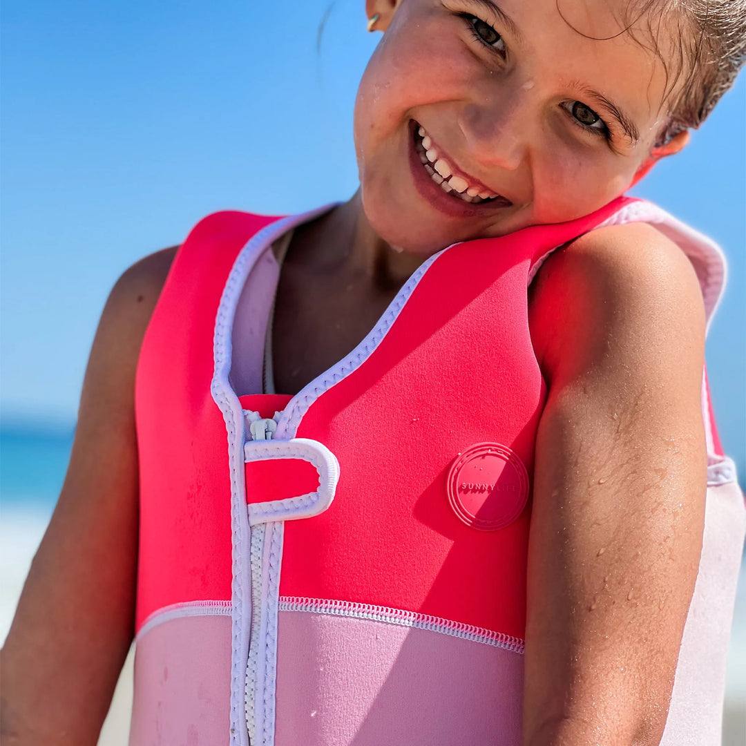 Swim Vest Melody the Mermaid - Neon Strawberry