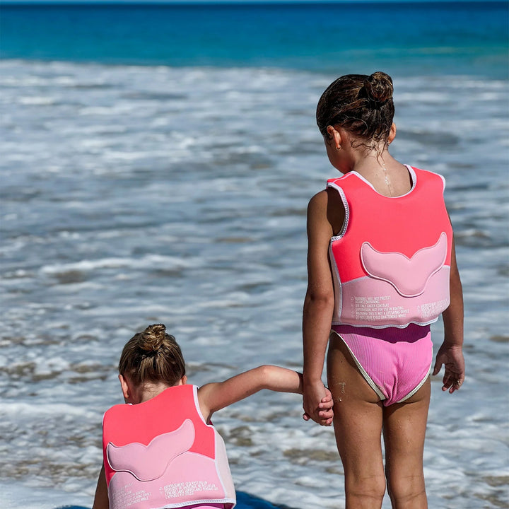 Swim Vest Melody the Mermaid - Neon Strawberry