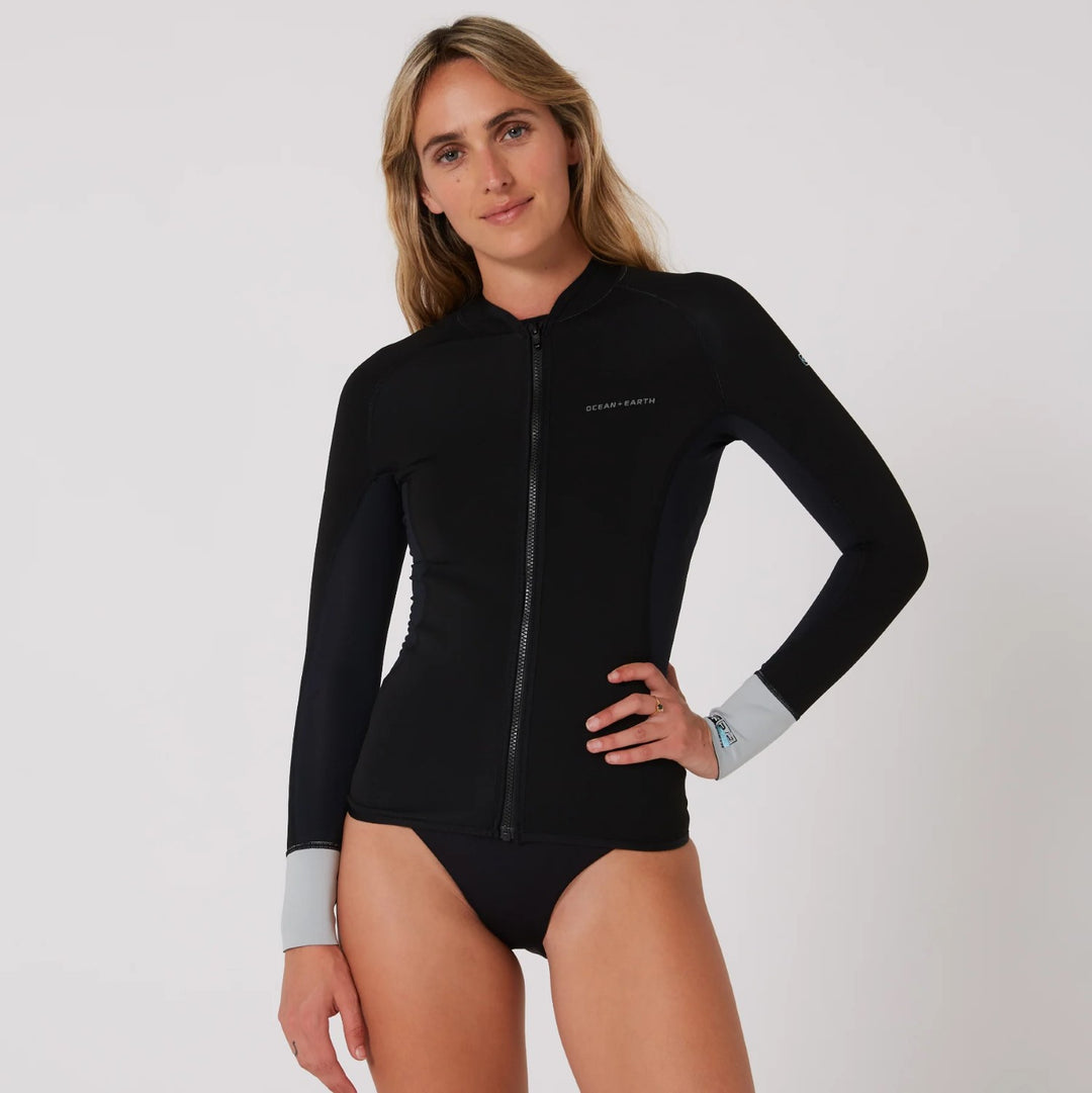 Womens 1.5mm Front Zip Wetsuit Paddle Vest - Black