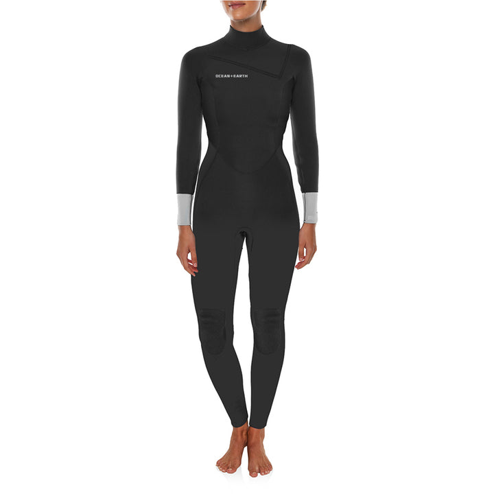 Free Flex 4/3 Chest Zip Steamer Womens Wetsuit - Black