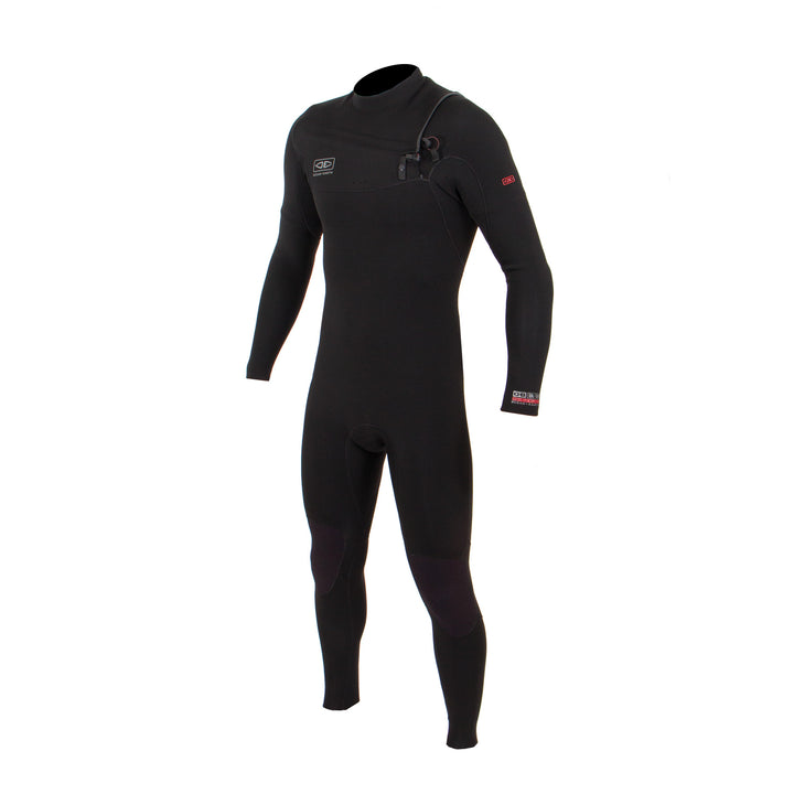 Double Black 3/2 Chest Zip Steamer Wetsuit - Black