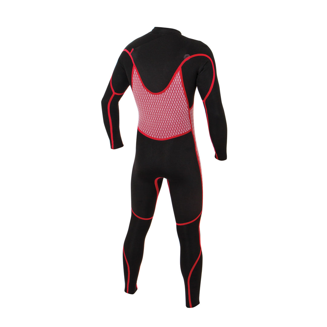 Double Black 3/2 Chest Zip Steamer Wetsuit - Black