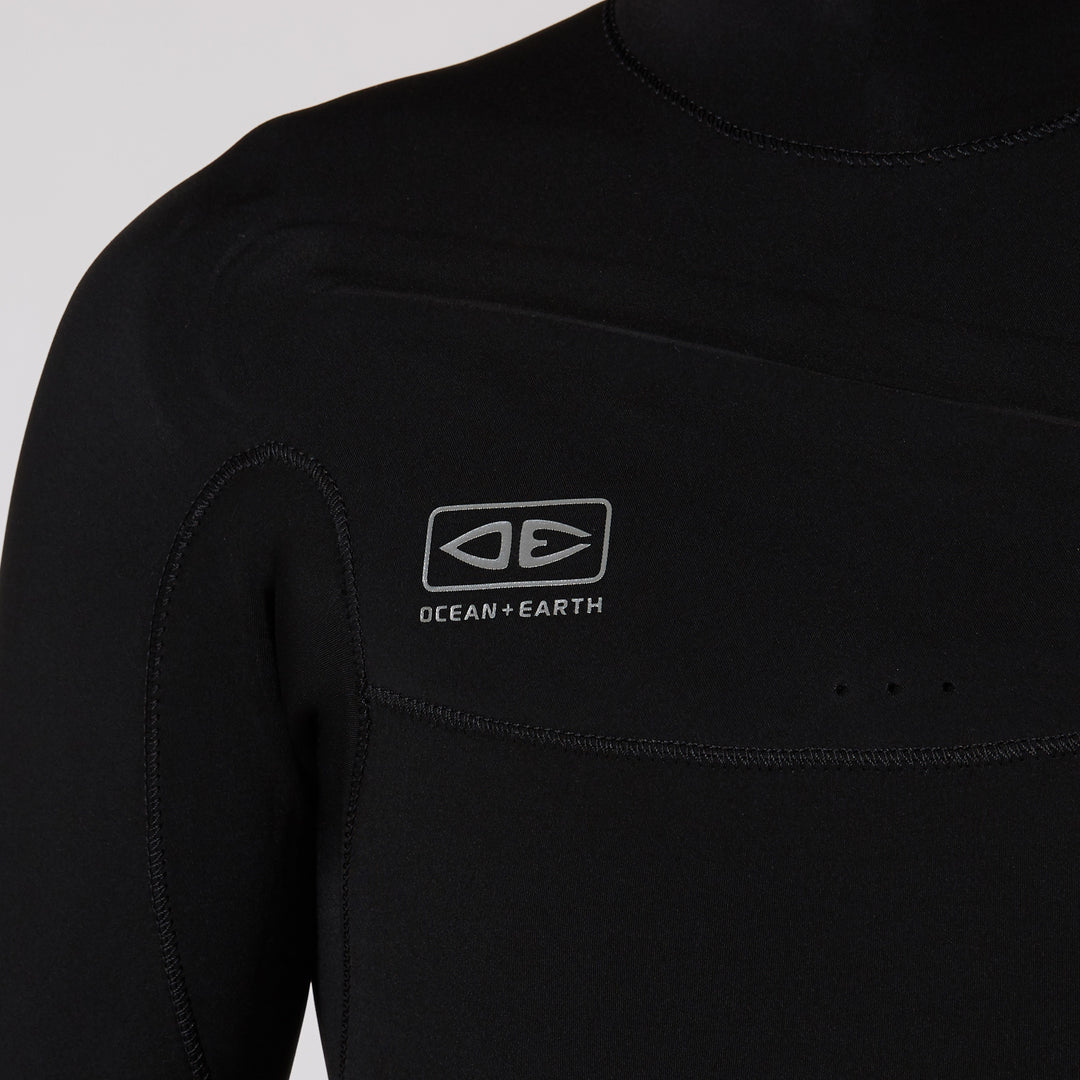 Double Black 3/2 Chest Zip Steamer Wetsuit - Black