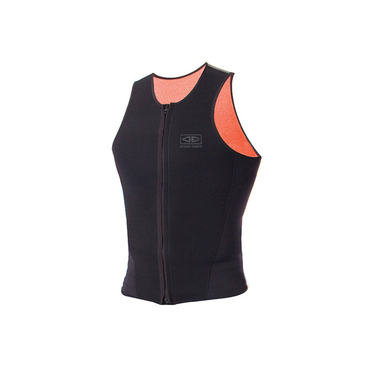 Double Black Sleeveless Front Zip Paddle Vest