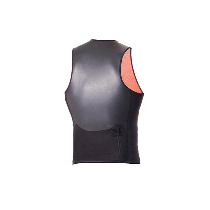 Double Black Sleeveless Front Zip Paddle Vest