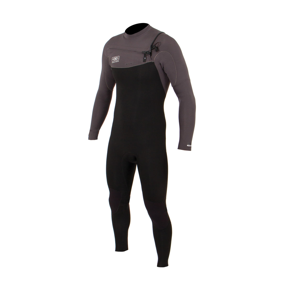 Free Flex 3/2 Chest Zip Steamer Mens Wetsuit - Black/Charcoal