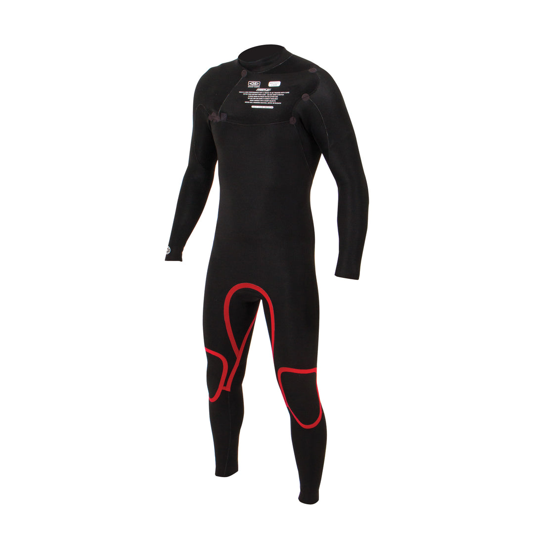 Free Flex 3/2 Chest Zip Steamer Mens Wetsuit - Black/Charcoal