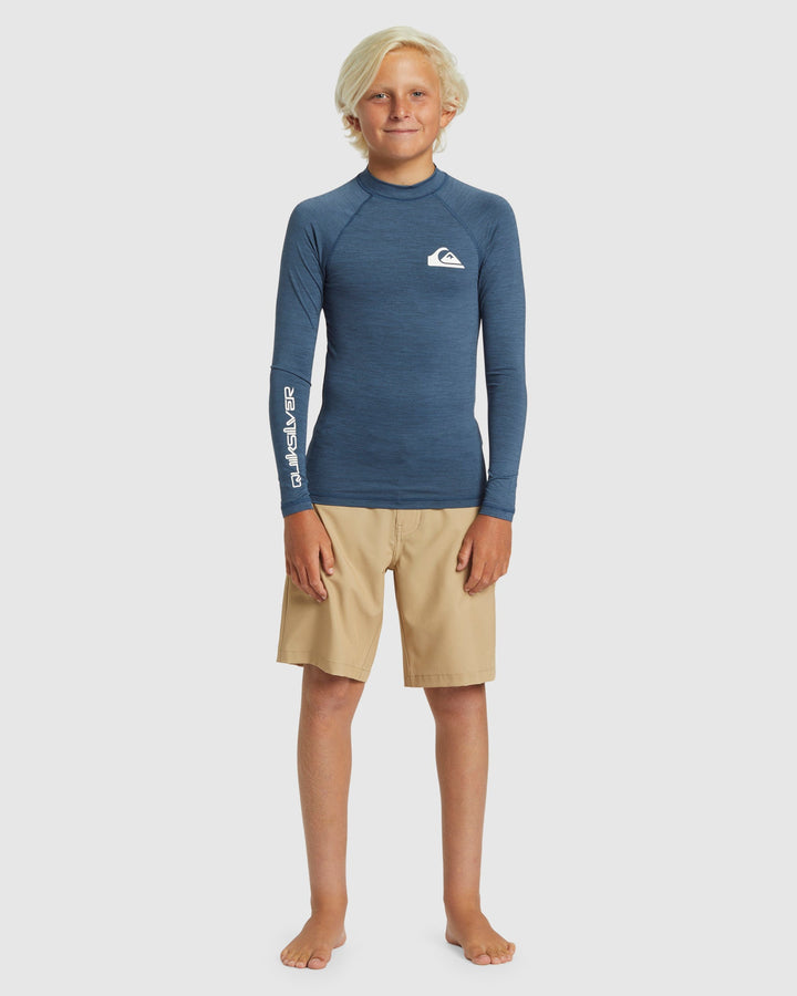 Boys Everyday Solid Long Sleeve UPF 50 Kids Rashie