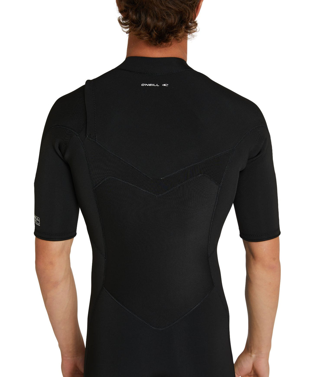Defender 2mm Chest Zip Short Sleeve Springsuit Mens Wetsuit - Black