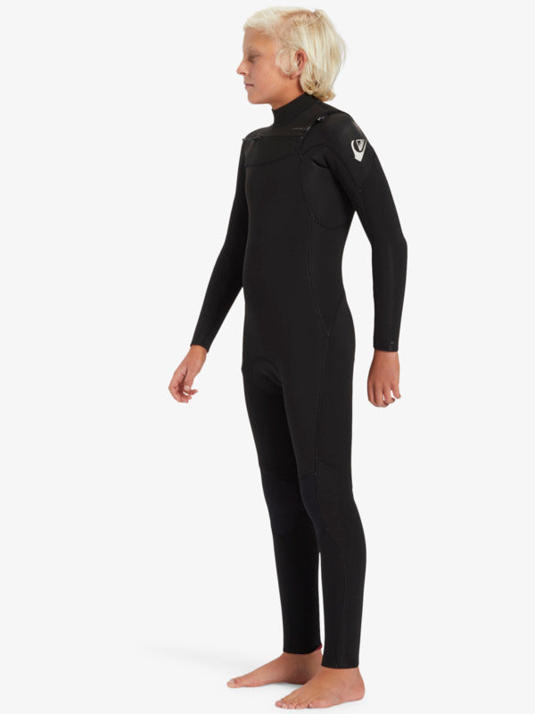 Boys Everyday Sessions 4/3 Chest Zip Steamer Wetsuit - Black