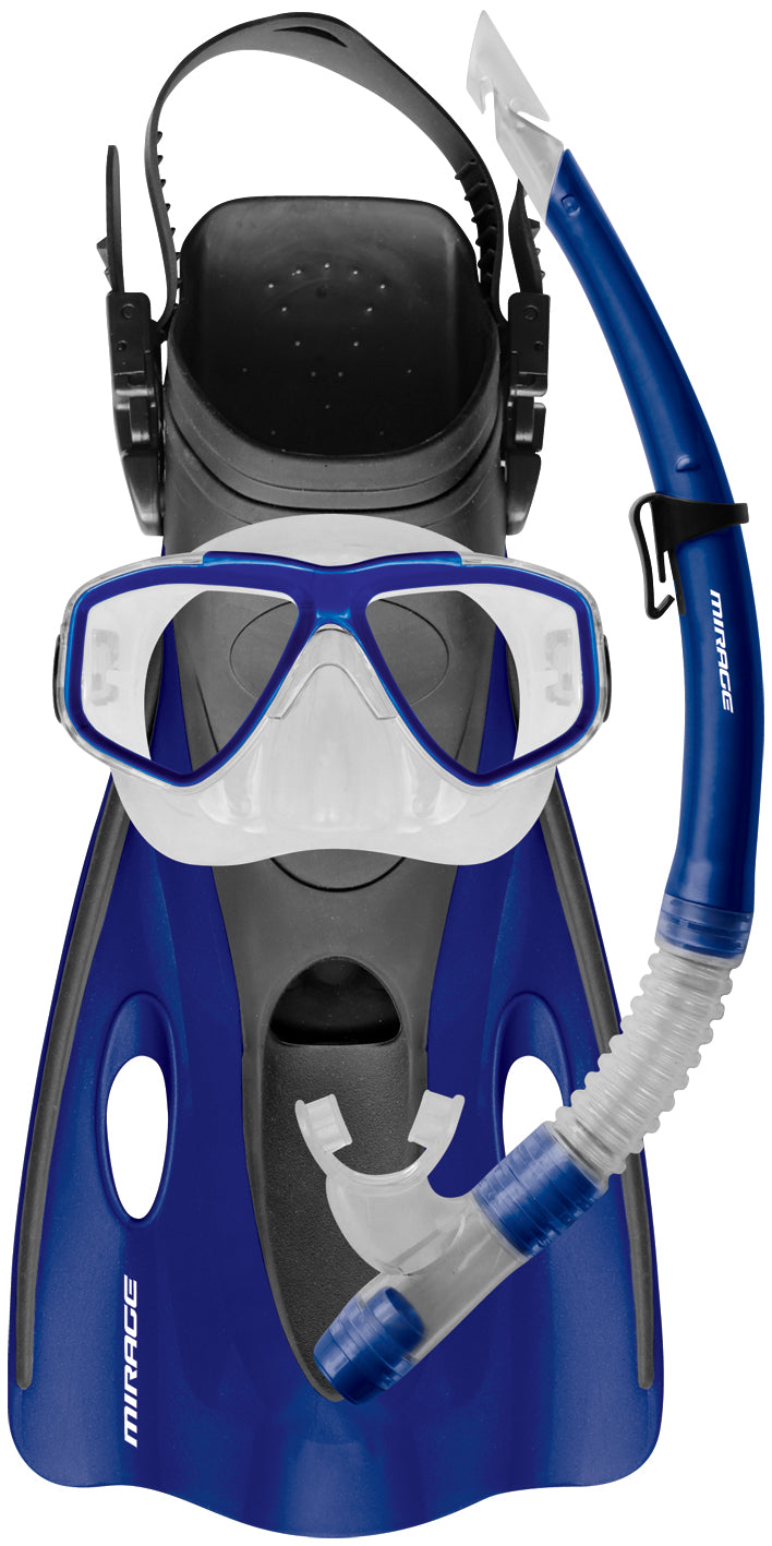 Ezi-Travel Mask Snorkel & Fins Set - Blue
