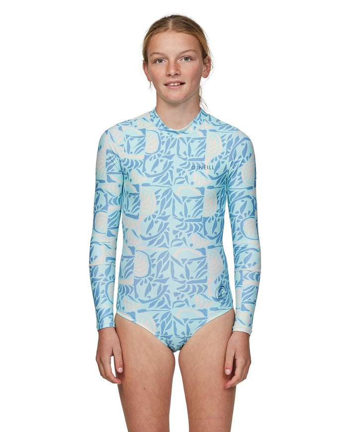 Girls Bahia Lycra Back Zip Long Sleeve Kids Surfsuit