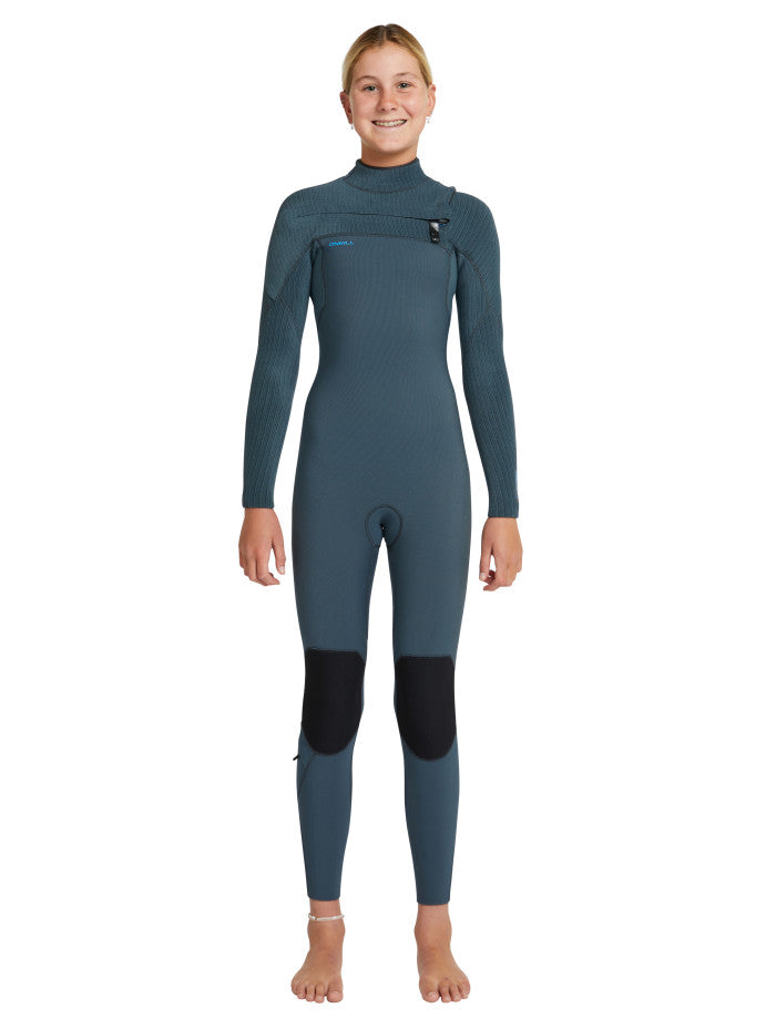 Girls Hyperfreak 3/2+ Chest Zip Kids Steamer Wetsuit - Shade