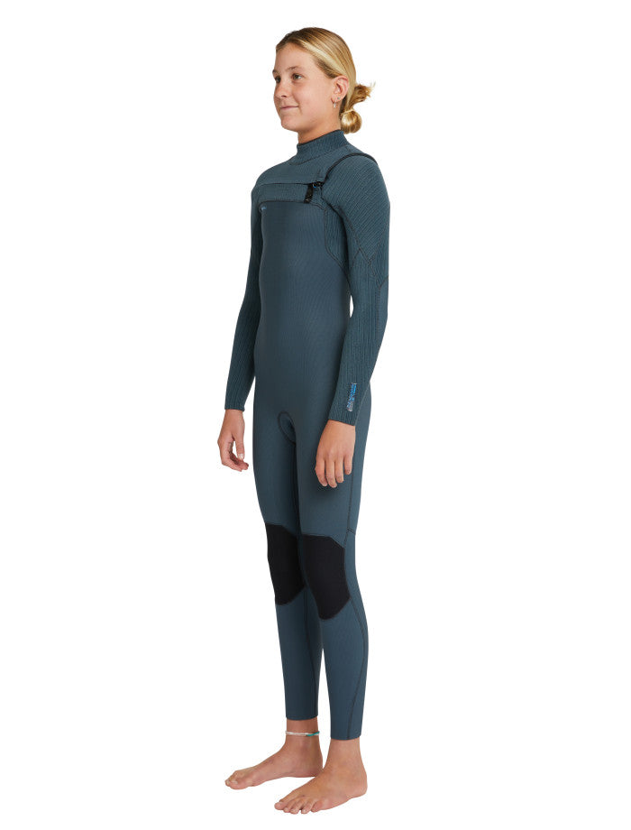 Girls Hyperfreak 3/2+ Chest Zip Kids Steamer Wetsuit - Shade