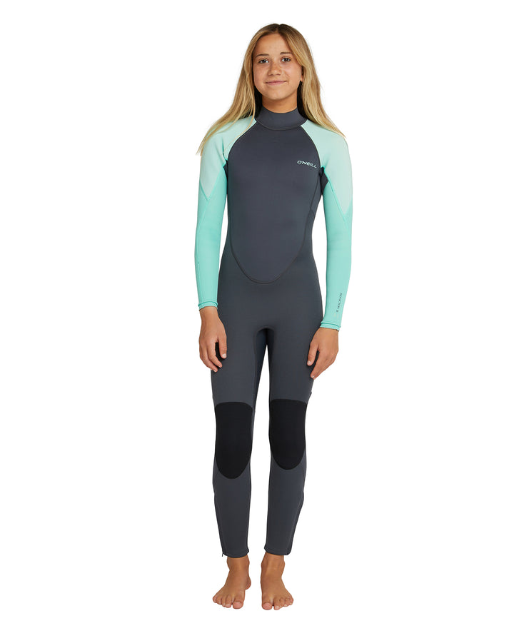 Girls Reactor II 3/2 Back Zip Steamer  Wetsuit - Gunmetal