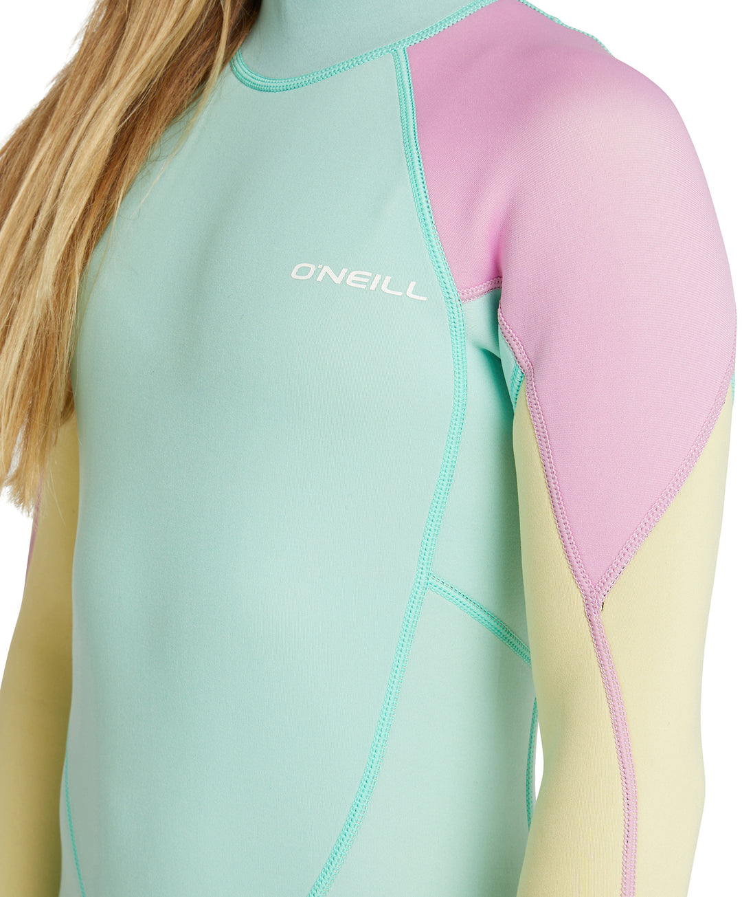 Girls Reactor II 3/2 Back Zip Steamer Wetsuit - Lagoon