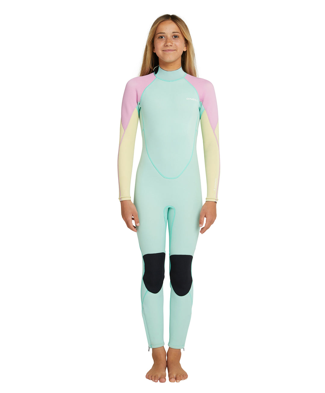 Girls Reactor II 3/2 Back Zip Steamer Wetsuit - Lagoon