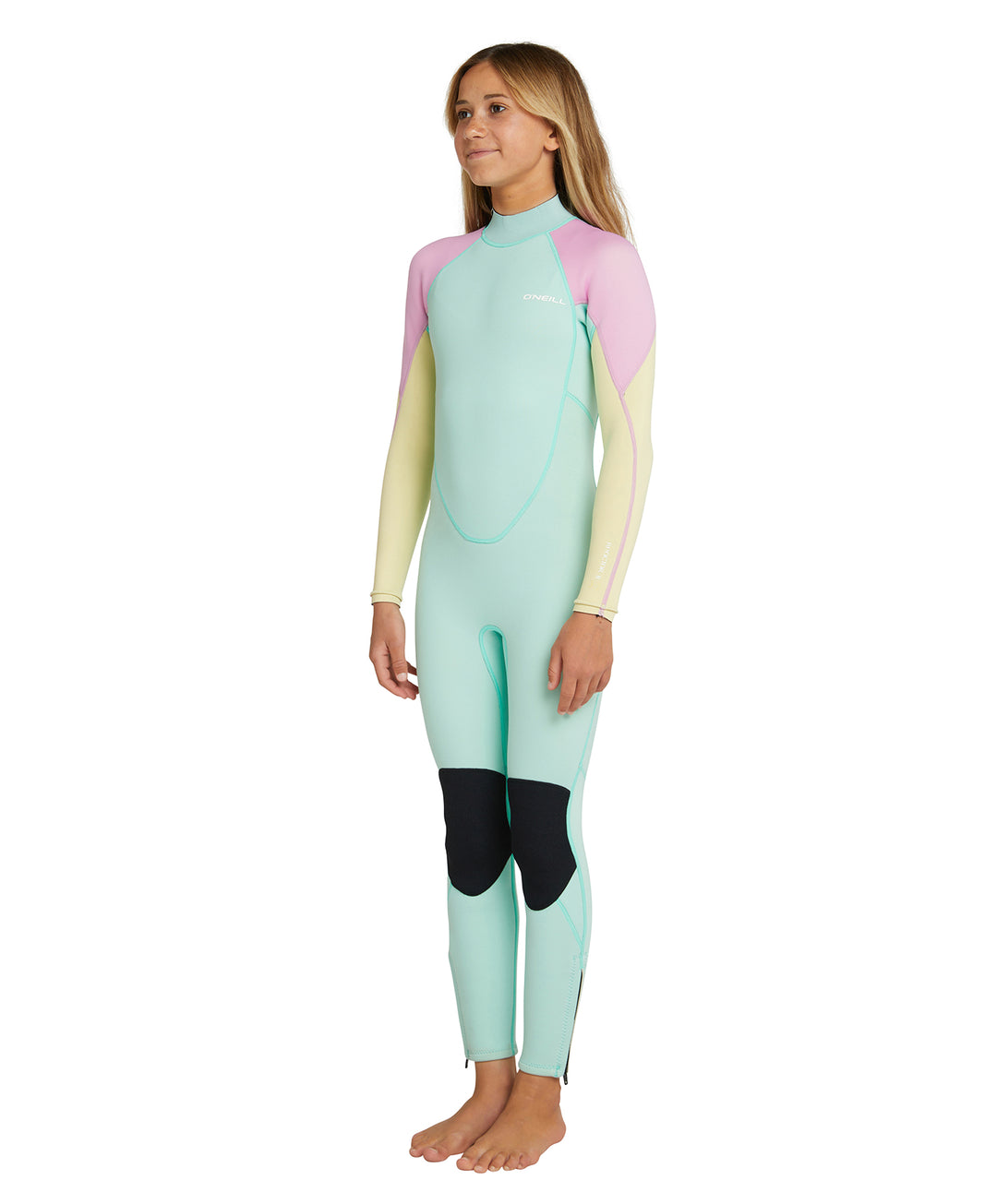 Girls Reactor II 3/2 Back Zip Steamer Wetsuit - Lagoon