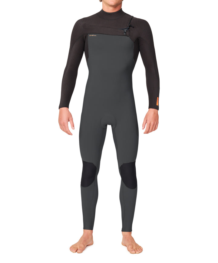 Hyperfreak 3/2+ Chest Zip Steamer Wetsuit - Grey/Raven