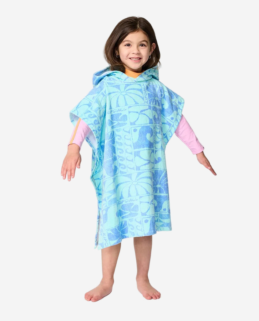Rip Curl Serviette à Capuche Classic Surf Poncho De Change Pour Filles 8-14 Ans - Bleu Ciel 00CGTO