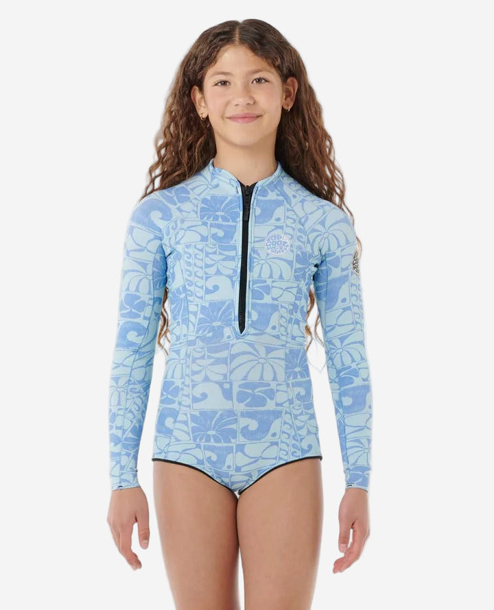 Girls G-Bomb 1.5mm Front Zip Long Sleeve Springsuit Kids Wetsuit