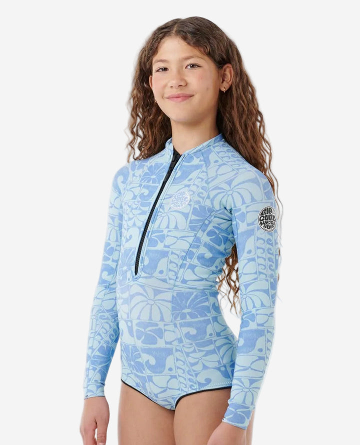 Girls G-Bomb 1.5mm Front Zip Long Sleeve Springsuit Kids Wetsuit