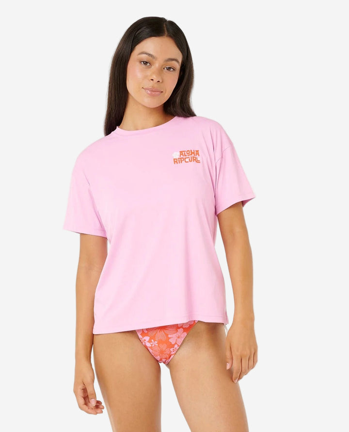 Womens Aloha State Surflite Short Sleeve UPF Rash Tee