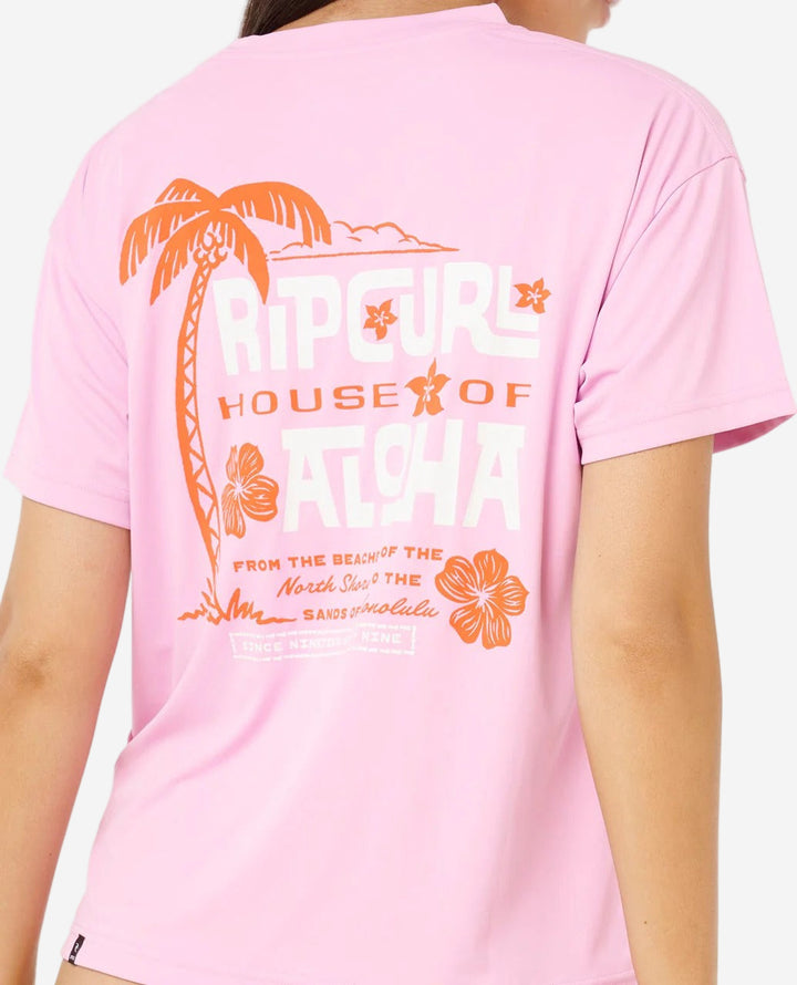 Womens Aloha State Surflite Short Sleeve UPF Rash Tee