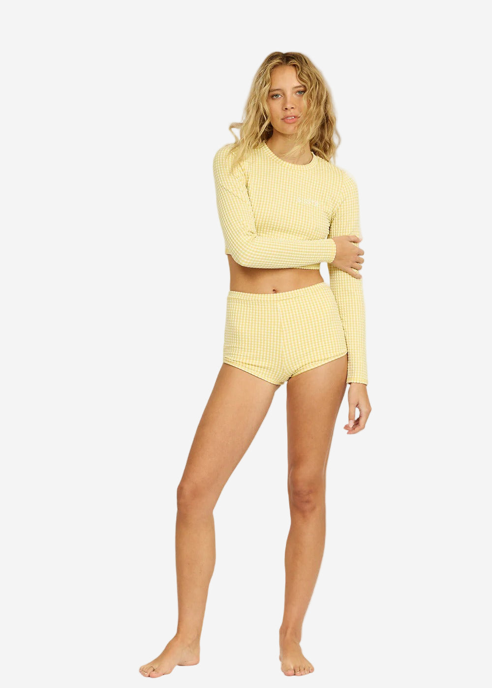 Cross Step Long Sleeve Rashguard Swim Top
