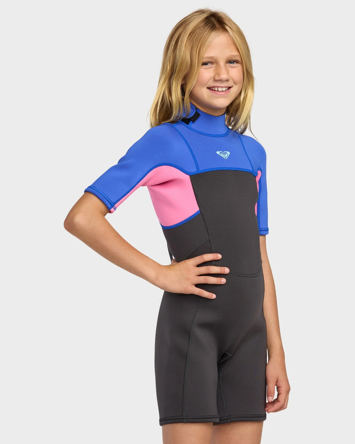 Girls Prologue 2/2 Back Zip Short Sleeve Springsuit Kids Wetsuit