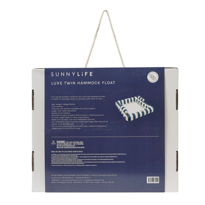 Deluxe Twin Hammock Float - Le Weekend Navy Stripe