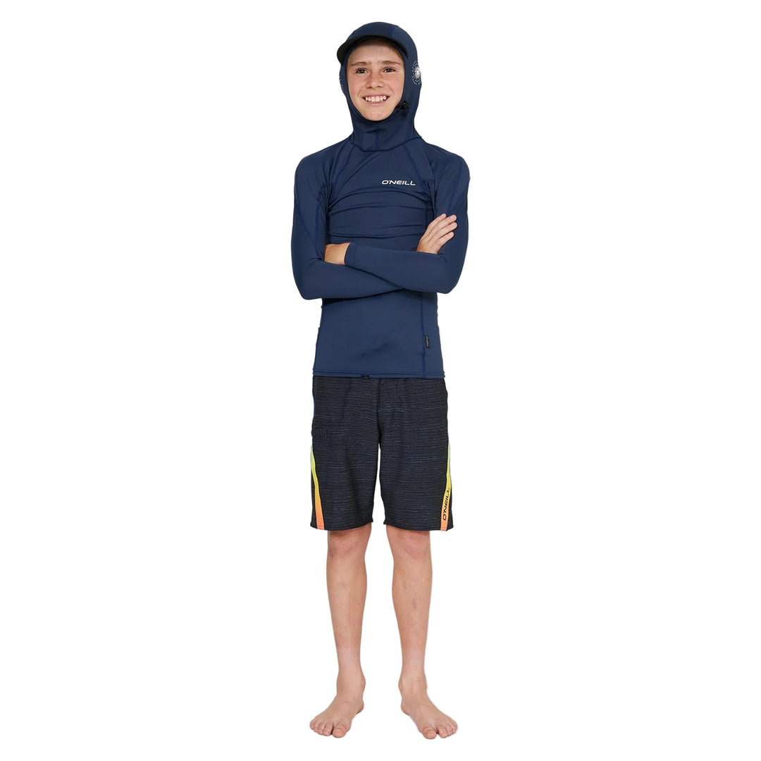 Boys TRVLR Long Sleeve Hooded Kids Rash Vest