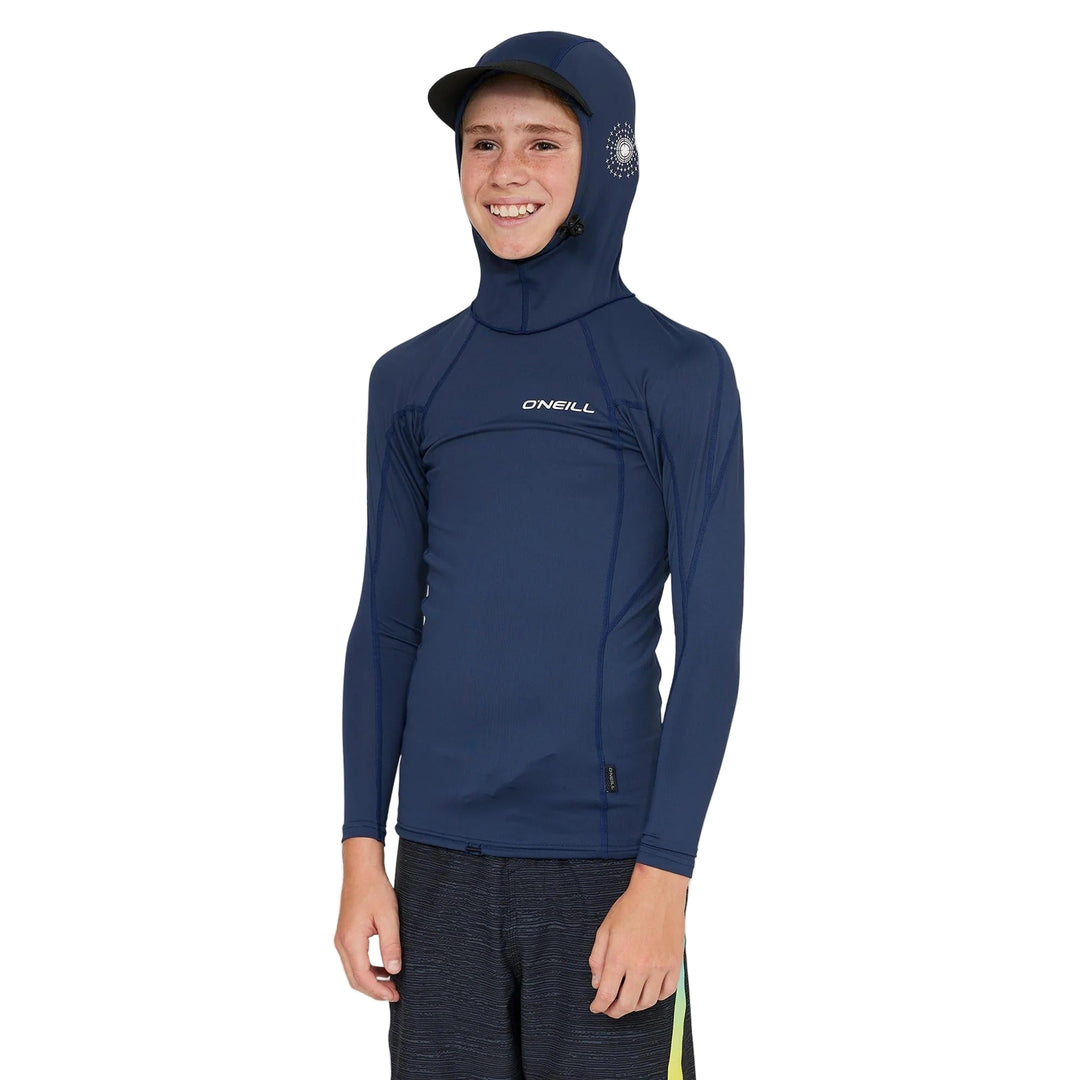 Boys TRVLR Long Sleeve Hooded Kids Rash Vest