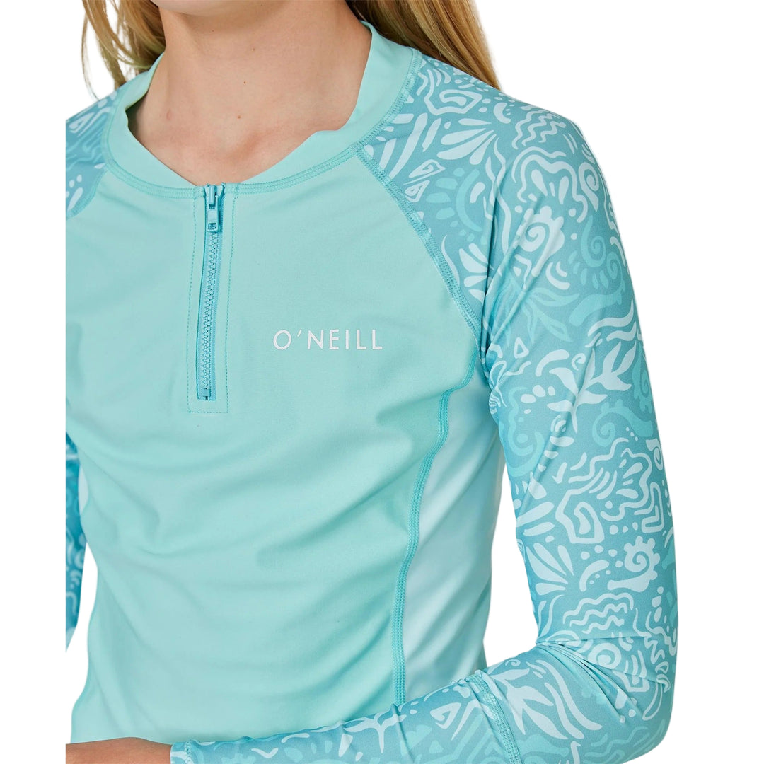 Girls Bahia 1/4 Zip Long Sleeve Kids Rash Vest