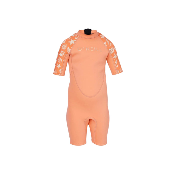 Girls Toddler Reactor 2mm Print Back Zip Short Sleeve Kids Springsuit Wetsuit