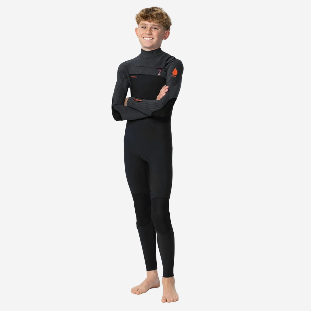 Boys HyperFire 3/2 Chest Zip Steamer Kids Wetsuit