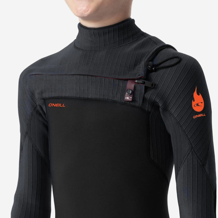 Boys HyperFire 3/2 Chest Zip Steamer Kids Wetsuit