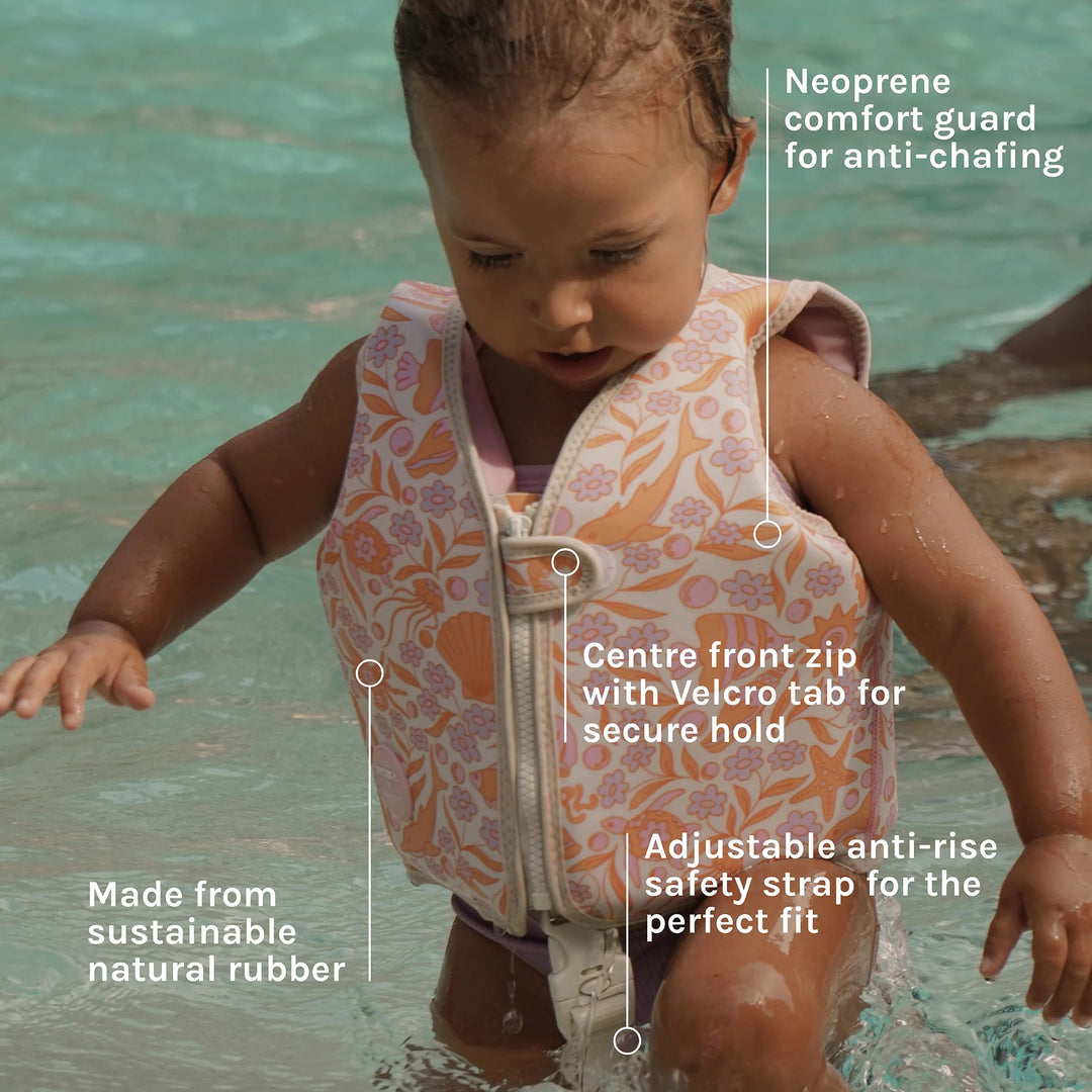 Kids Swim Vest - Ocean Magic Pink 3D