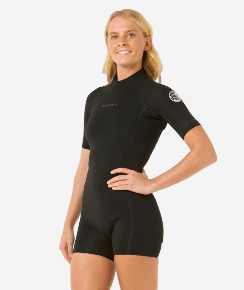 Womens Dawn Patrol 2/2 Back Zip Short Sleeve Eco Springsuit Wetsuit
