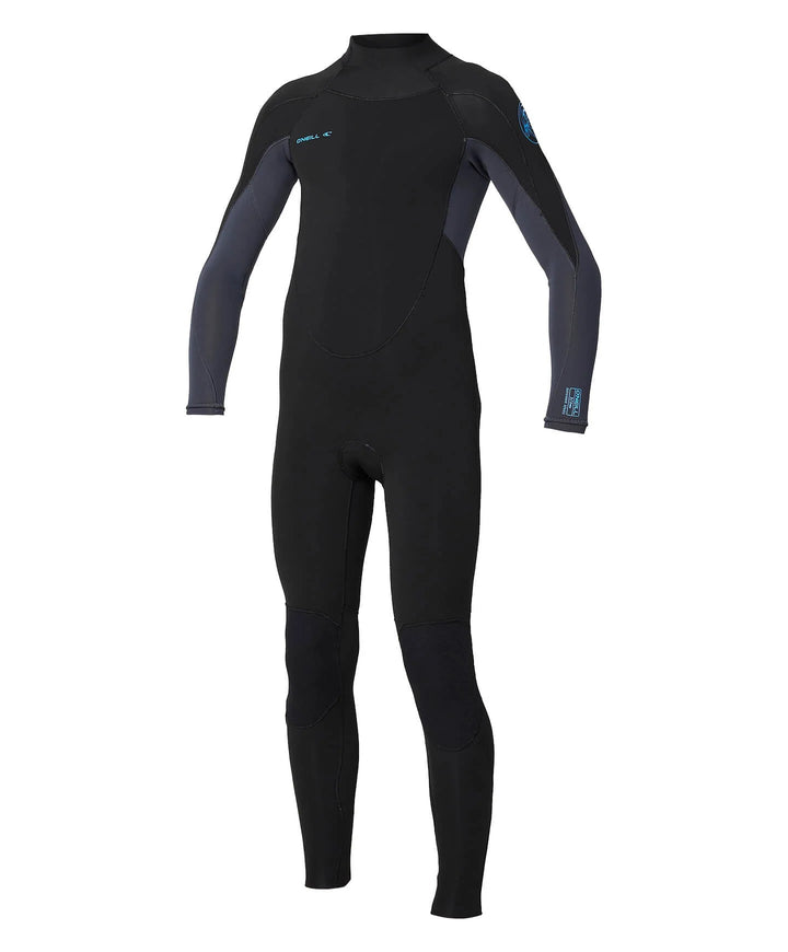 Boys Defender 3/2 Back Zip Steamer Kids Wetsuit - Black Gunmetal