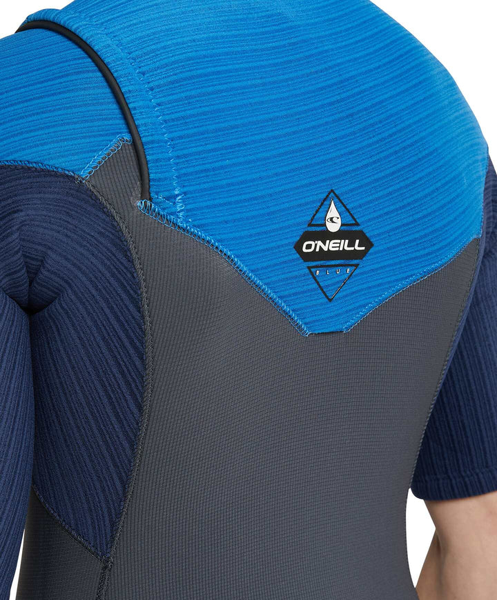 Boys Hyperfreak 2mm Chest Zip Springsuit Kids Wetsuit - Graphite/Bali Blue/Navy
