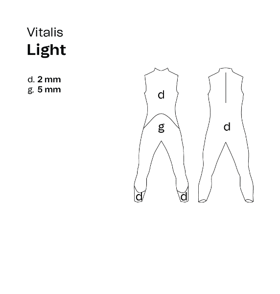 Vitalis Light Sleeveless Mens Swimming Wetsuit