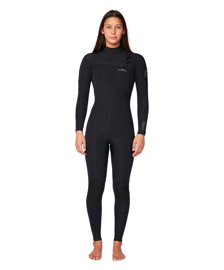 Womens Bahia 3/2 Chest Zip Steamer Wetsuit - Black