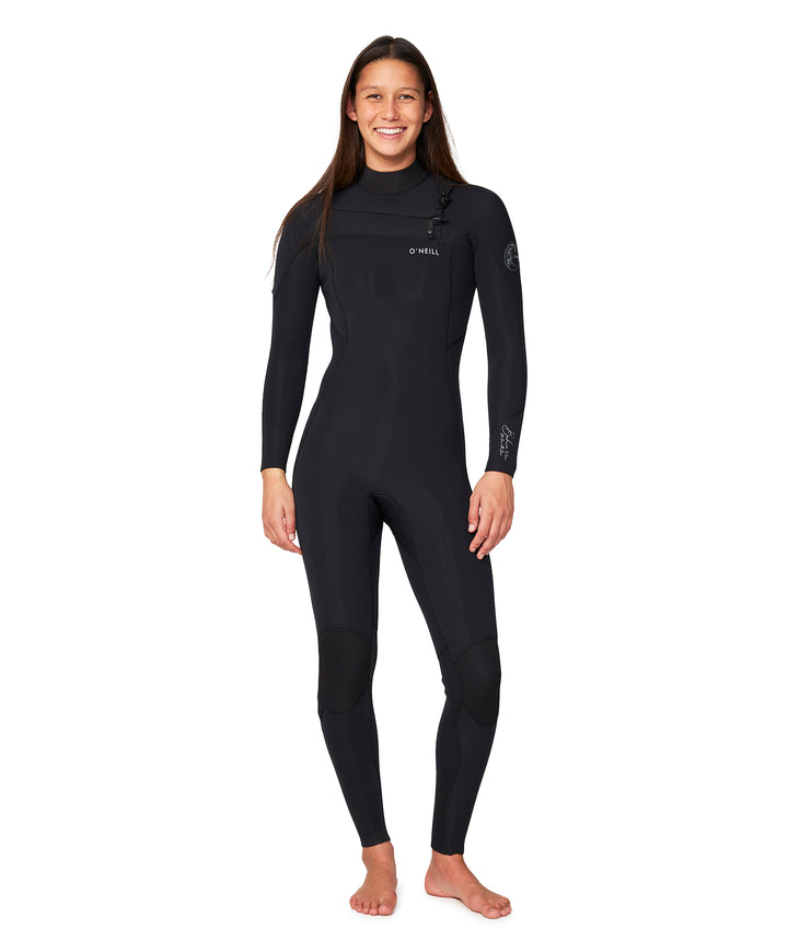 Womens Bahia 3/2 Chest Zip Steamer Wetsuit - Black