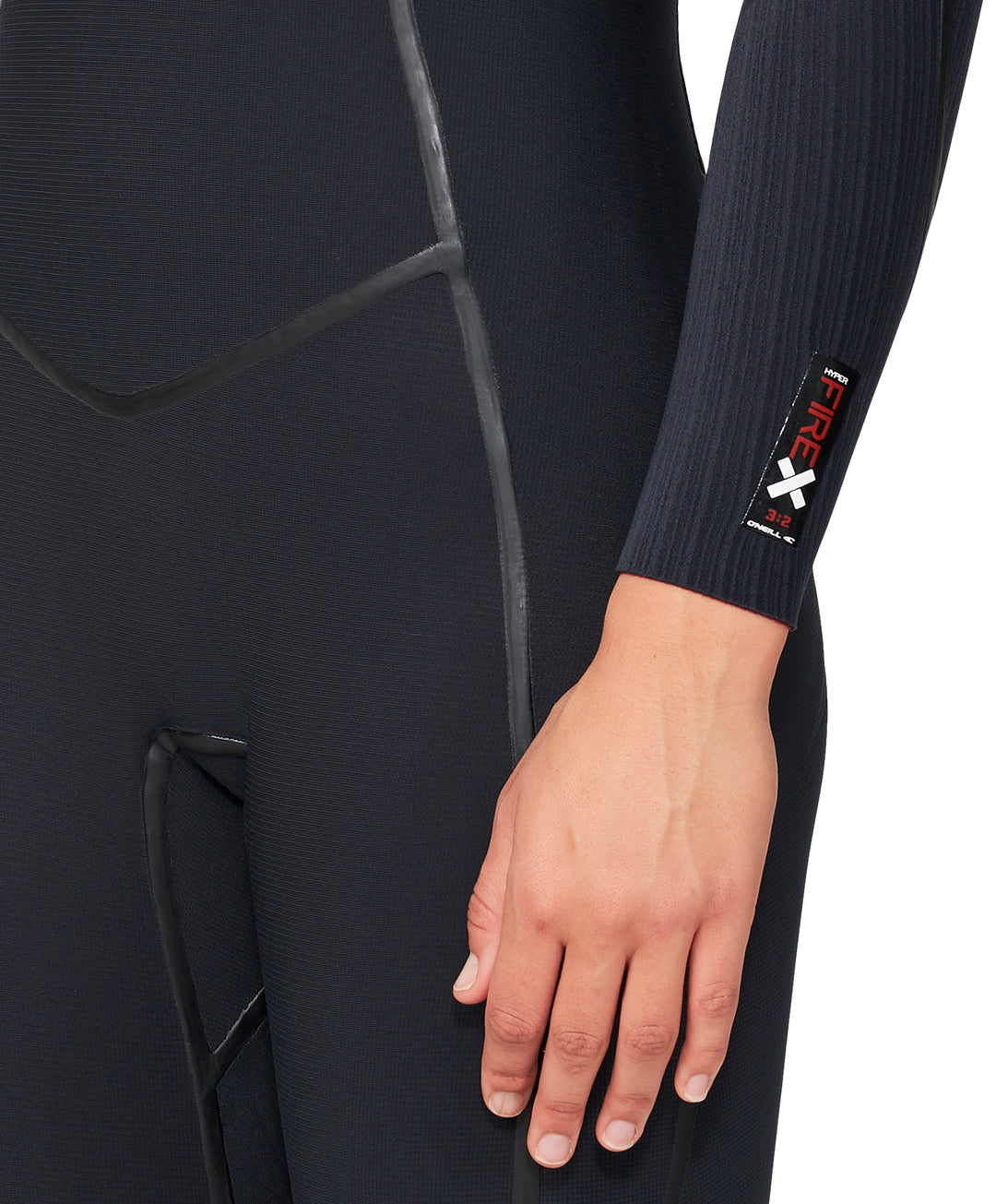 Womens HyperFire X 3/2 Chest Zip Steamer Wetsuit - Black