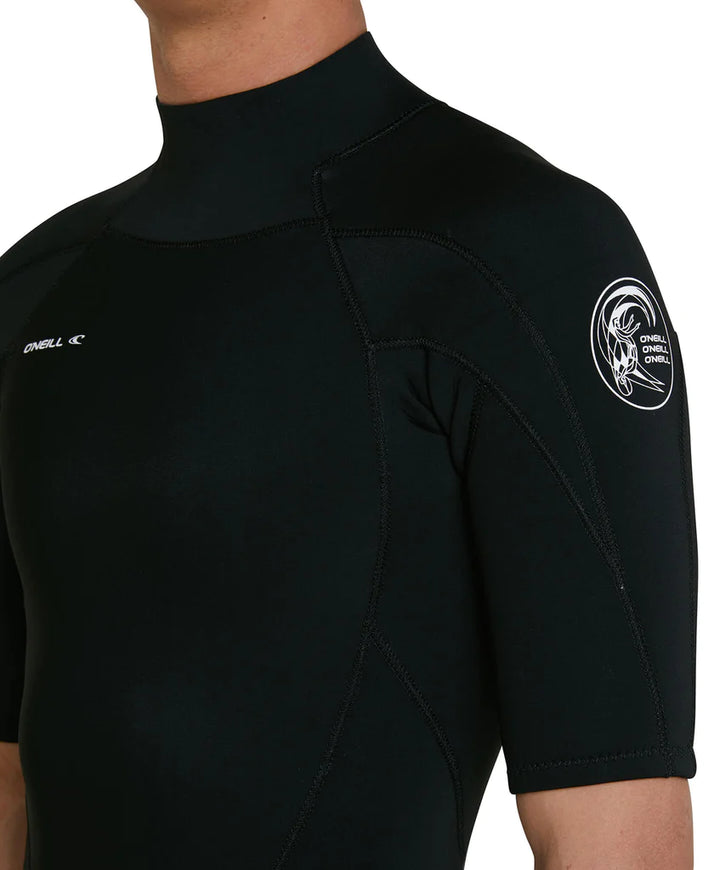 Defender 2mm Back Zip Short Sleeve Steamer Wetsuit - Black