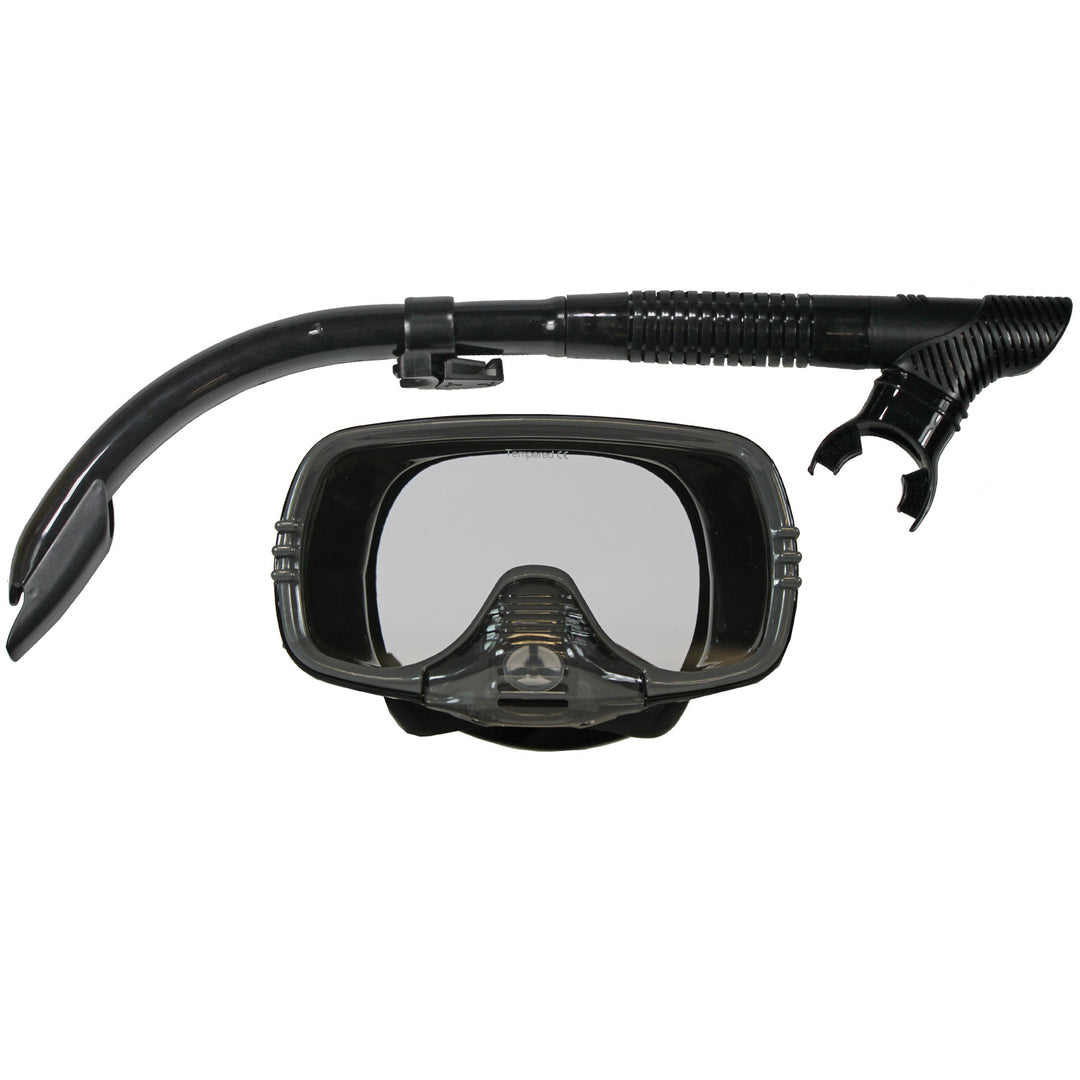 Land & Sea Stealth Executive Black Silicone Mask & Snorkel Set