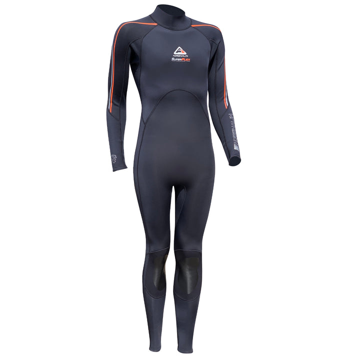 Super Flex 1.5mm Bodysuit Steamer Swimming Wetsuit - Black/Red