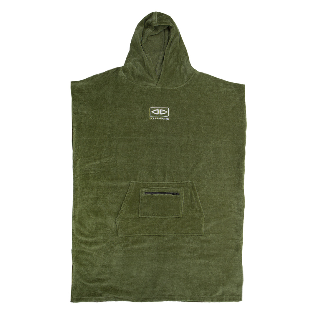 Ocean & Earth Mens Corp Hooded Poncho - Military