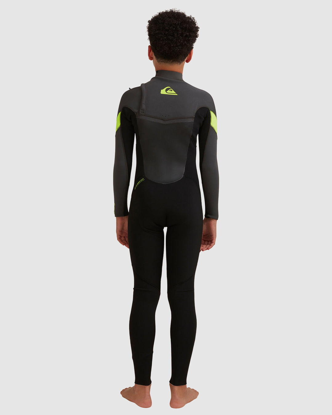 Boys Syncro 3/2mm Chest Zip GBS Sealed Steamer Kids Wetsuit - Jet Black/Yellow
